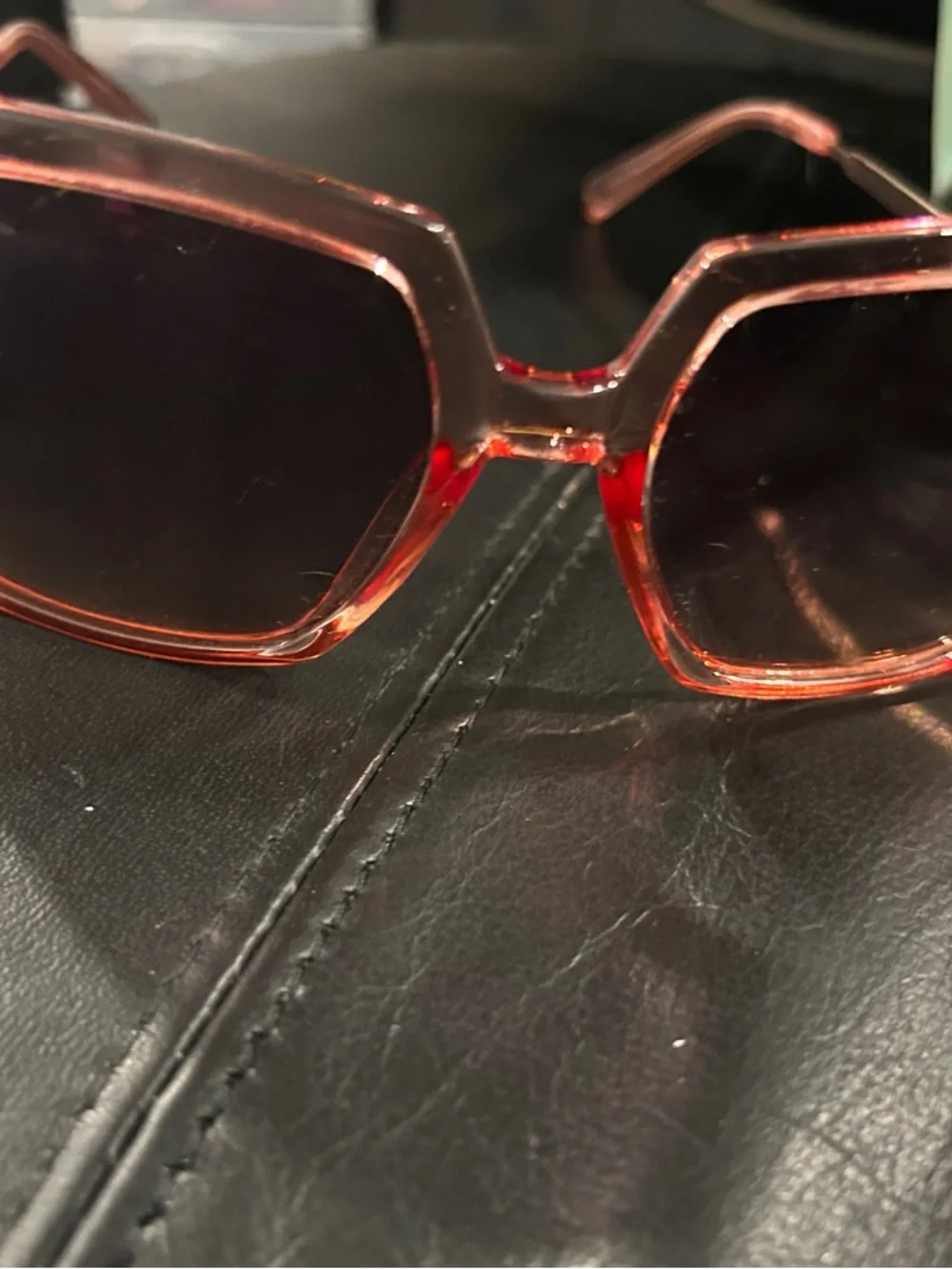 Skechers Translucent Pink Oversized Square Sunglasses